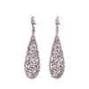 Sterling Silver Teardrop Earrings With White CZ Stones