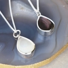 Sterling Silver Teardrop Mother Of Pearl Urn Cremation Ashes Pendant With Optional Engraving & Chain
