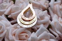 Three Colour Gold Plated Triple Tear Drop Family Necklace