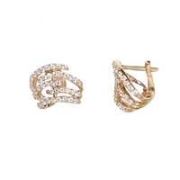 Yellow Gold Plated CZ Huggie Earrings