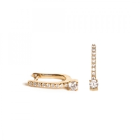 Yellow Gold Plated Mini Line Drop Earrings