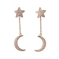Yellow Gold Plated Star & Moon Earrings