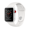 Apple Watch Series 3 (GPS + Cellular),  38mm Silver Aluminium Case with White Sport Band