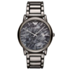 EMPORIO ARMANI AR11155 Luigi gunmetal stainless steel and marble-print watch