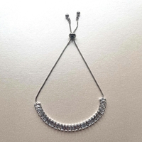 Audrey Silver Jewelled Adjustable Bracelet