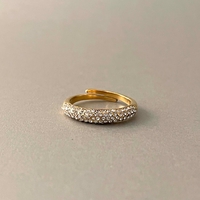 Esha Luxe 18k Gold Plated Domed Pave Ring