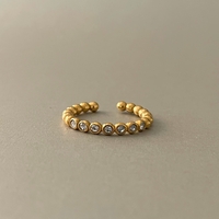 Jasmin Luxe 18k Gold Plated Clear Jewel Ring