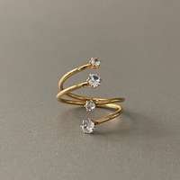 Katerina Luxe 18k Gold Plated Diamanté Wrap Ring