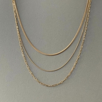 Medea Luxe 18k Gold Plated Triple Layer Necklace