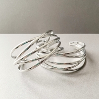 Shaya Silver Twist Cuff Bangle