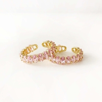 Shayla Luxe 18k Gold Plated Blush Jewelled Ring