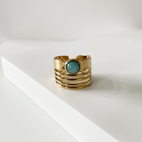 Tori Luxe 18k Gold Plated Amazonite Ring
