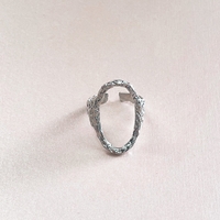 Xenia Silver Tone Oval Cut Out Ring