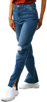 Forever Denim Blue Denim
Straight Leg Split Hem Jean