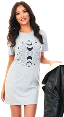 Grey Marl Astrology Tee Dress