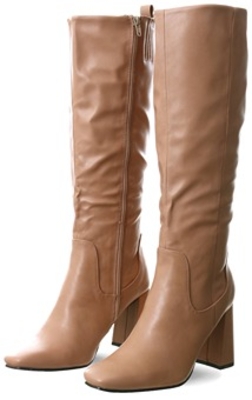 Nude Square Toe Knee High
Boots