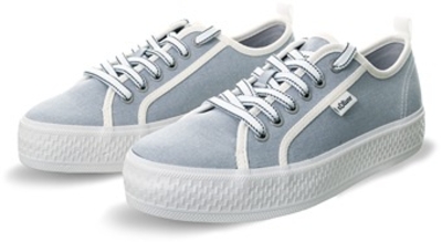 Soft Blue Lace Up Canvas Shoe