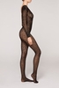 Calzedonia Punčochová krajková kombinéza se zvířecím vzorem Žena Cerná Velikost M/L