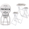 Bar Table with Stools - White