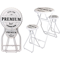 Bar Table with Stools - White