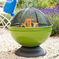 Globe Lime Firepit with Grill