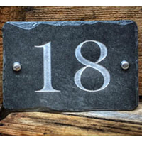 Personalised Rectangular House Number Sign - Silver