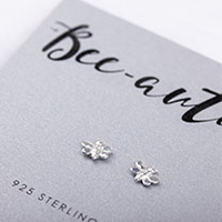 Silver Bee Stud Earrings