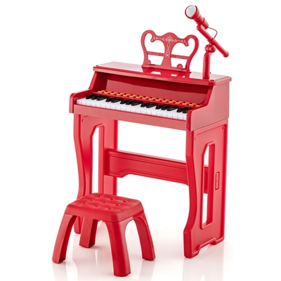 37-Key Electronic Piano
Keyboard with Adjustable
Microphone-Red