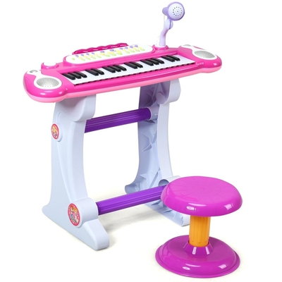 37 Keys Children's Stand
Keyboard with Microphone and
Light-Pink