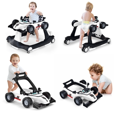 4-in-1 Baby Push Walker with
Adjustable Height and
Speed-White