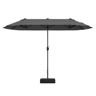 4m Double-sided Patio Umbrella
with Crank Handle for Garden
Pool Backyard-Grey