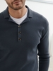 Blake Cuban Collar Knitted
Polo - Steel Blue,  M