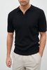 Caleb Short Sleeve Knit Polo -
Black,  L
