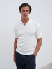 Caleb Short Sleeve Knit Polo -
Cream,  M