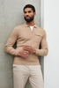 Chester Half Zip Knit Jumper -
Brown Marl,  L