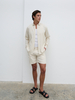 Enzo Long Sleeve Linen Shirt -
Oatmeal,  M