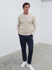 Maddox Ribbed Knit Bomber
Jacket - Cream,  L