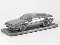 De Lorean DMC 12 Fluted Bonnet Pewter Effect Model Car