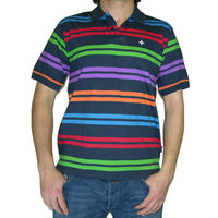 Addict Multi Stripe Polo Navy 09