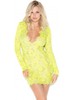 Holt Eli Dress In Lime Painted Lace Long Sleeved Dress