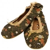 Holistic Silk Ladies Holistic Brocade Slippers with Massaging Insoles - Black