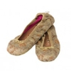 Holistic Silk Ladies Holistic Brocade Slippers with Massaging Insoles - Bronze