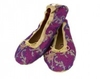 Holistic Silk Ladies Holistic Brocade Slippers with Massaging Insoles - Plum