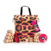 Sleep-In Rollers Brown Leopard & Gold Glitter Rollers x 20 Plus Drawstring Bag