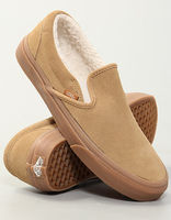 Vans Classic Slip-On Sherpa lined skate shoe - Tan/Gum