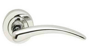 Gull Lever on Round Rose - Satin Chrome Plate
