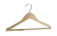 Hardwood Coat Hanger with Trouser Bar - Standard finish