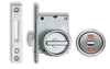 Inset Privacy Turn and Indicator Release c/w Lock - Satin Stainless Steel