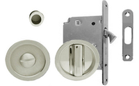 Inset Privacy Turn and Release c/w Lock for 35-55 mm Door - Polished Chrome Plate