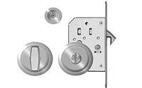 Inset Privacy Turn and Release c/w Lock for 40-50 mm Door - Satin Stainless Steel